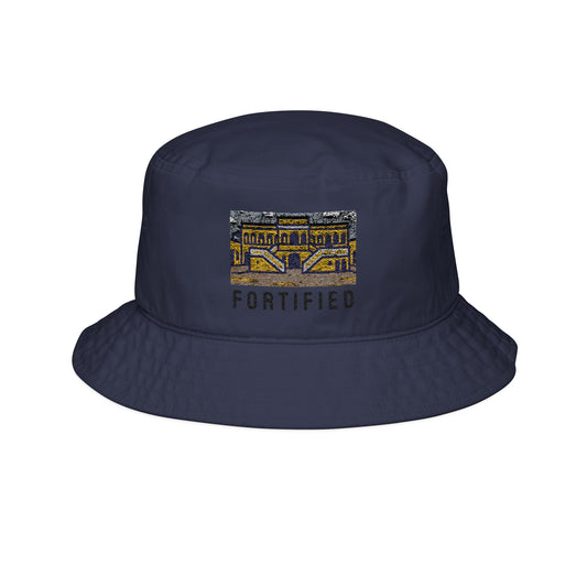 Embroidered Bucket Hat - Fortified Design | Beachwear, Summer Fashion, Unisex Gift, Outdoor Exploration, Festival Accessory