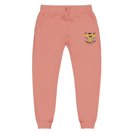 Embroidered Sunflower Sweatpants — Cozy White Fleece Joggers with Small Chest Floral Patch