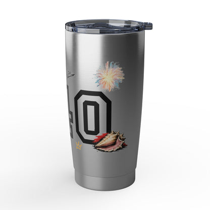Vagabond 20oz Travel Tumbler — Retro Floral Number 340 Stainless Insulated Cup