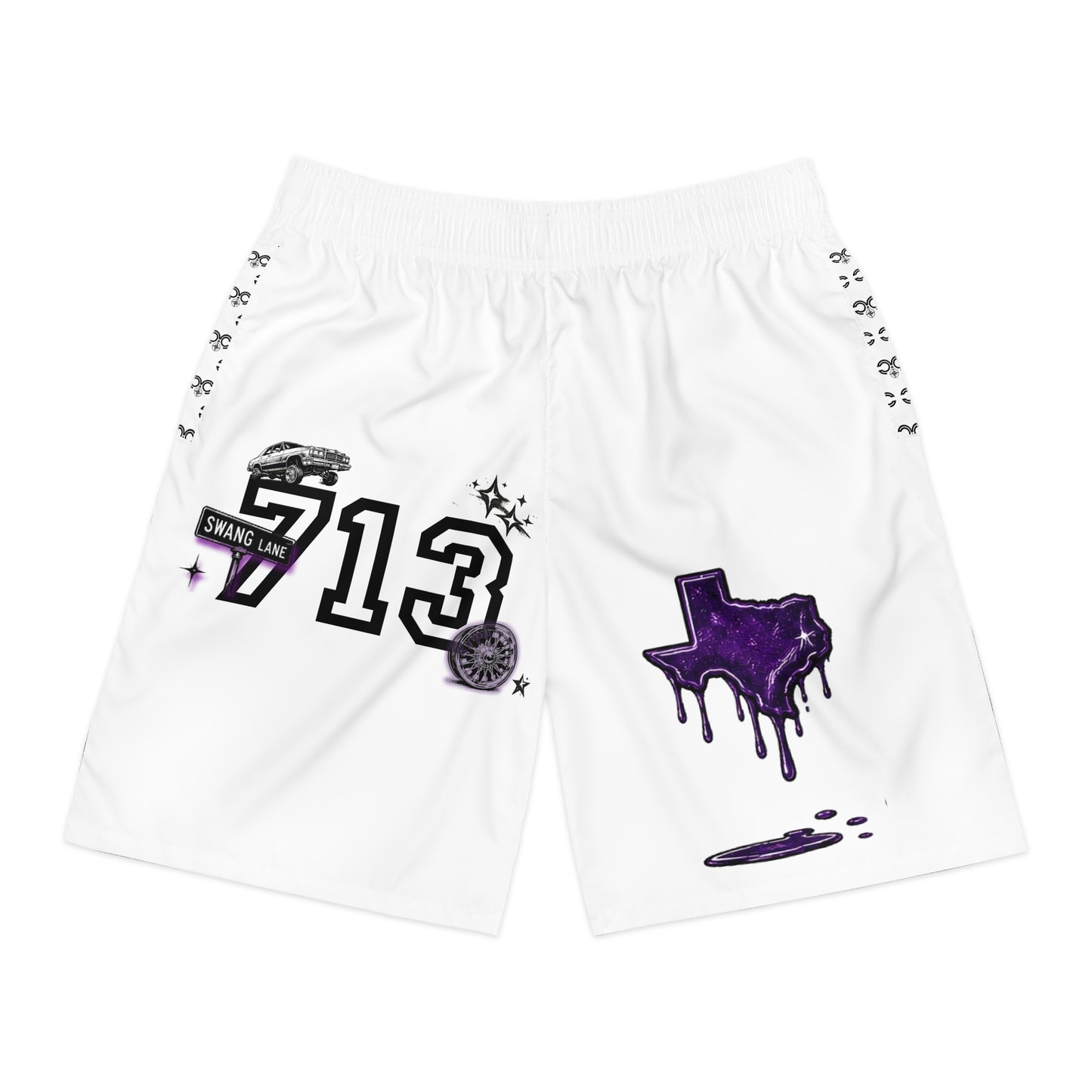 H-Town Clutch Jogger Shorts — Purple Drip Houston Streetwear