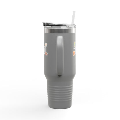 40oz Insulated Travel Mug — "340" Tropical Palm Beach Stainless Steel Tumbler