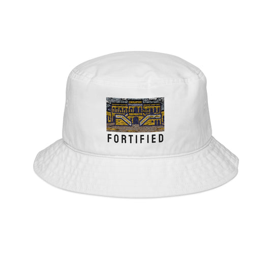 Embroidered Bucket Hat - Fortified Design | Beachwear, Summer Fashion, Unisex Gift, Outdoor Exploration, Festival Accessory