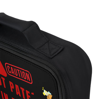 Caution Lunch Bag - Fun & Quirky Tote for School, Work, or Picnics, Gift for Food Lovers, Stylish Insulated Carrier, Ideal for Kids & Adults