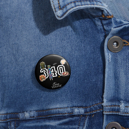 340 City Pride Pin Button — Floral & Crown Decorative Enamel Badge