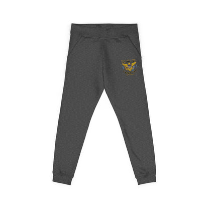 Embroidered Sunflower Sweatpants — Cozy White Fleece Joggers with Small Chest Floral Patch