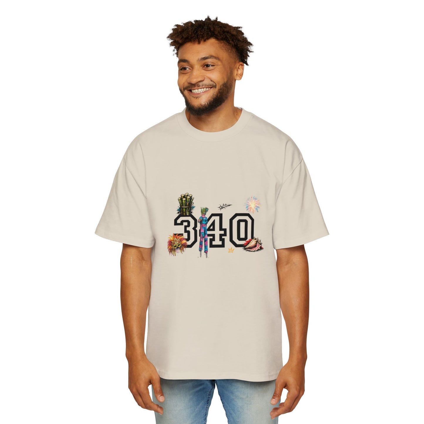 Cruz 340 Graphic Tee — Beach Vibes Men’s Oversized T-Shirt