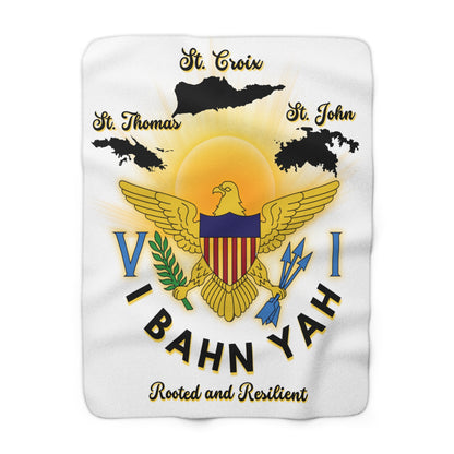 Virgin Islands Sherpa Fleece Blanket – "V I Bahn Yah" Rooted & Resilient Design