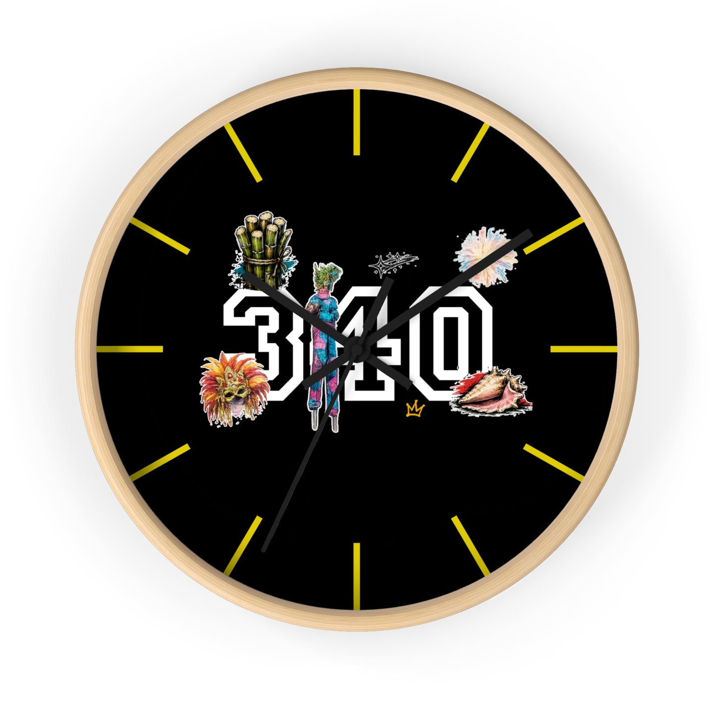 340 Culture Clock — Retro Athletic Number Design