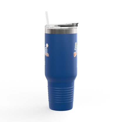 40oz Insulated Travel Mug — "340" Tropical Palm Beach Stainless Steel Tumbler