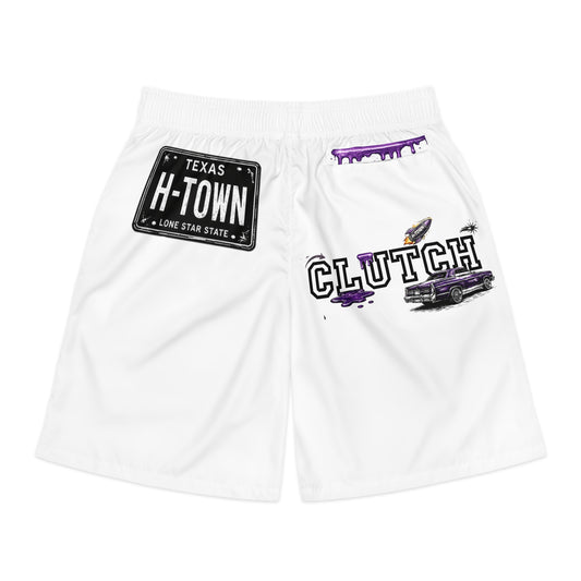 H-Town Clutch Jogger Shorts — Purple Drip Houston Streetwear