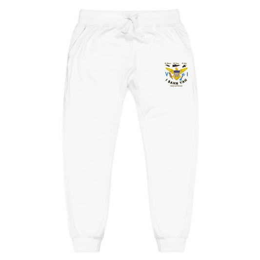 Embroidered Sunflower Sweatpants — Cozy White Fleece Joggers with Small Chest Floral Patch