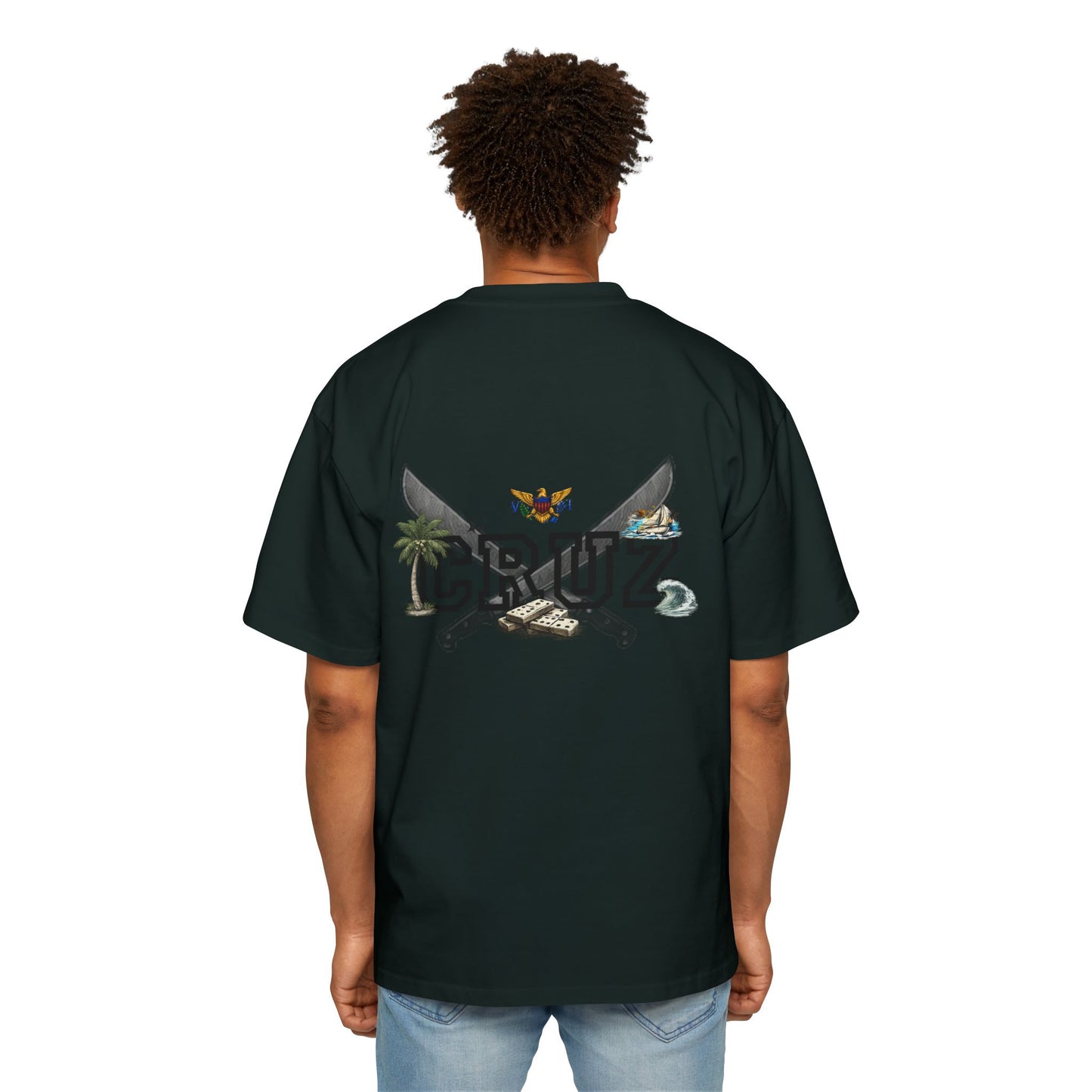 Cruz 340 Graphic Tee — Beach Vibes Men’s Oversized T-Shirt