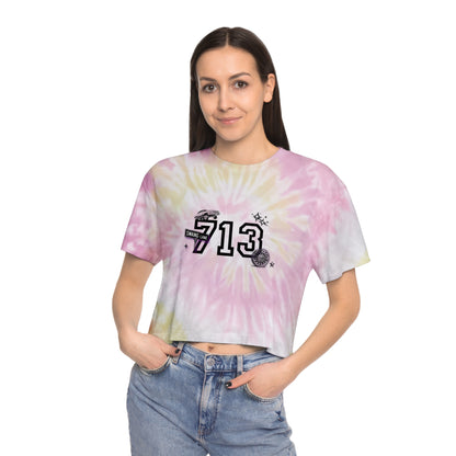 "713" Tie-Dye Crop Tee — 'Built for those who know exactly what 713 means'