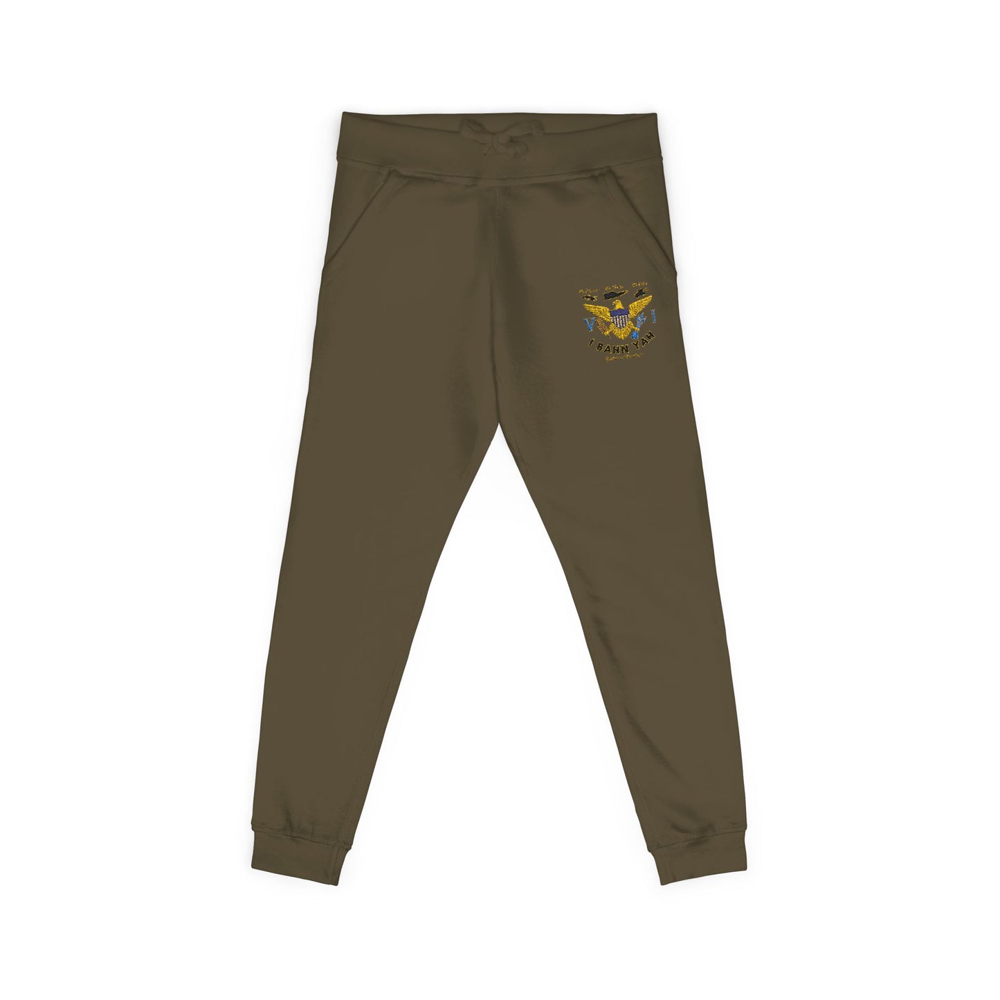 Embroidered Sunflower Sweatpants — Cozy White Fleece Joggers with Small Chest Floral Patch