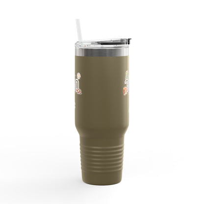 40oz Insulated Travel Mug — "340" Tropical Palm Beach Stainless Steel Tumbler