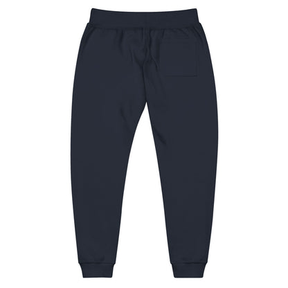Embroidered Sunflower Sweatpants — Cozy White Fleece Joggers with Small Chest Floral Patch