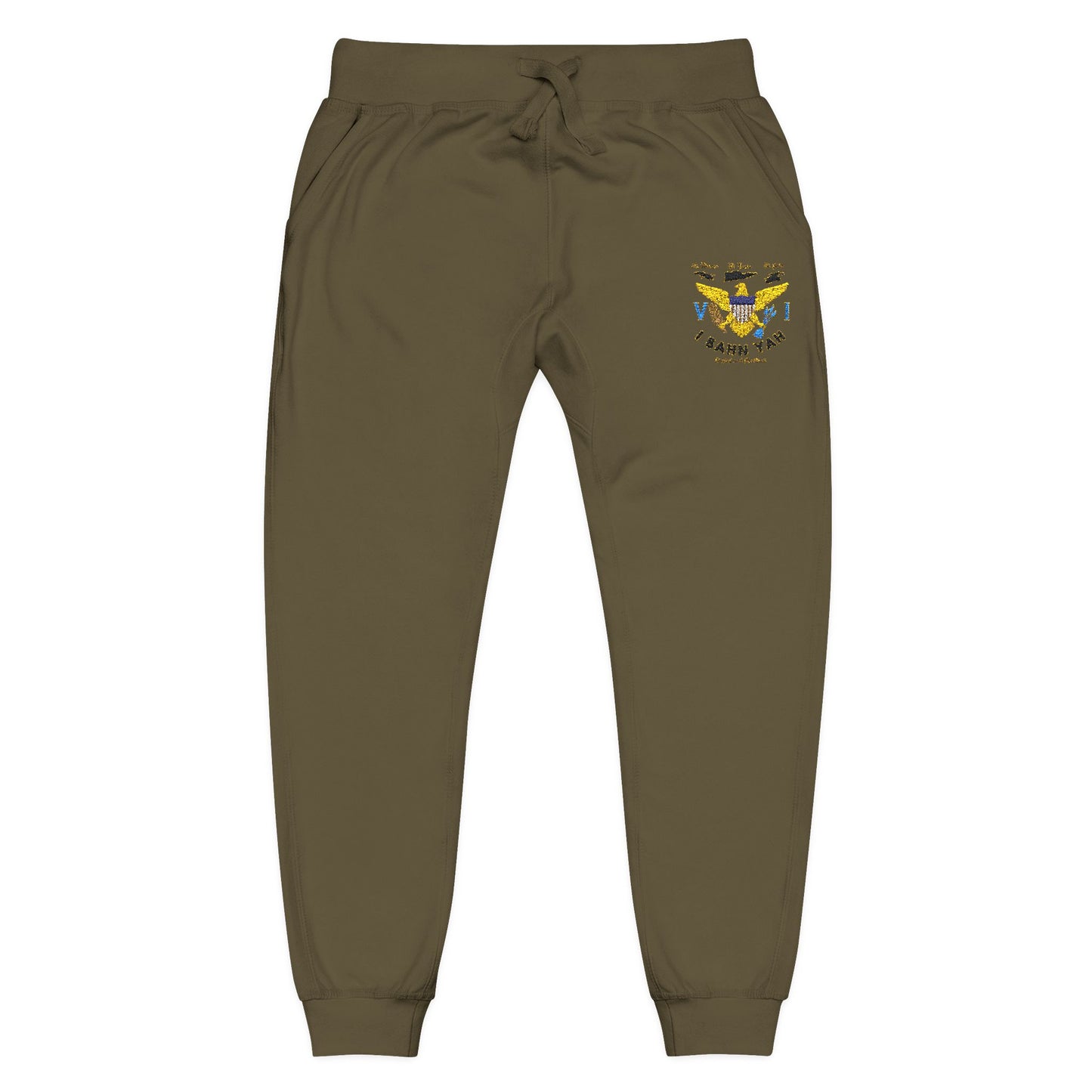 Embroidered Sunflower Sweatpants — Cozy White Fleece Joggers with Small Chest Floral Patch