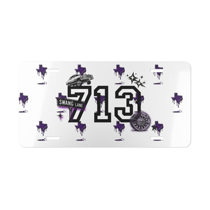 Vanity Plate — 713 Swang Lane Custom Decorative License Plate with Drip Graphics