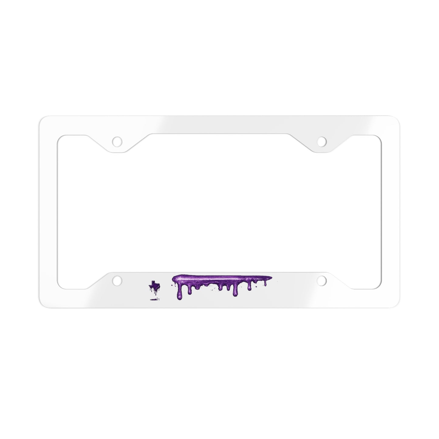 Metal License Plate Frame — Purple Drip Accent Car Frame