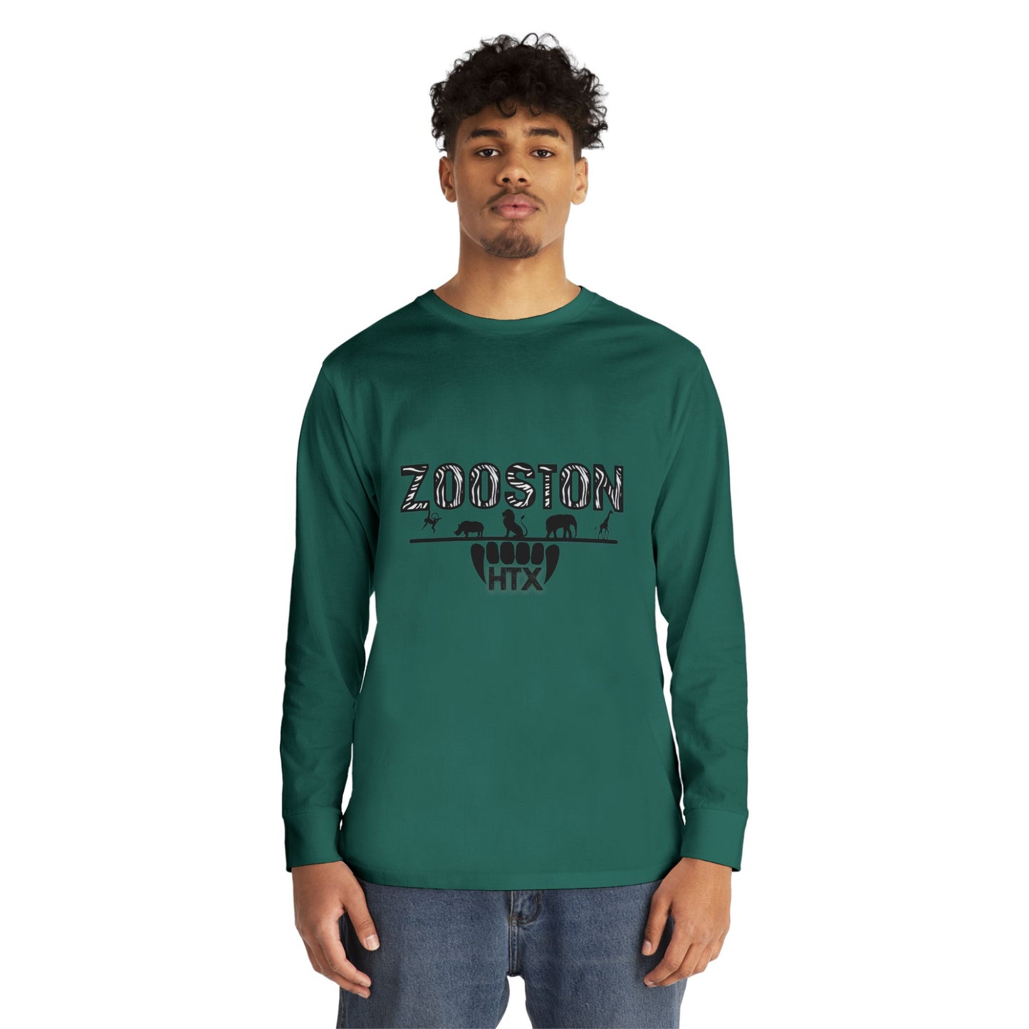 Long Sleeve Tee ZOOston Zebra Edition Black & White Drip Subtle Stylish