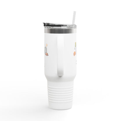 40oz Insulated Travel Mug — "340" Tropical Palm Beach Stainless Steel Tumbler