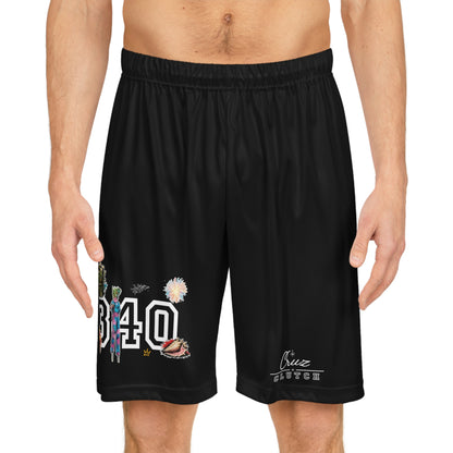 340 Culture Basketball Shorts — Floral Streetwear Athletic Trunks