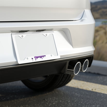 Metal License Plate Frame — Purple Drip Accent Car Frame