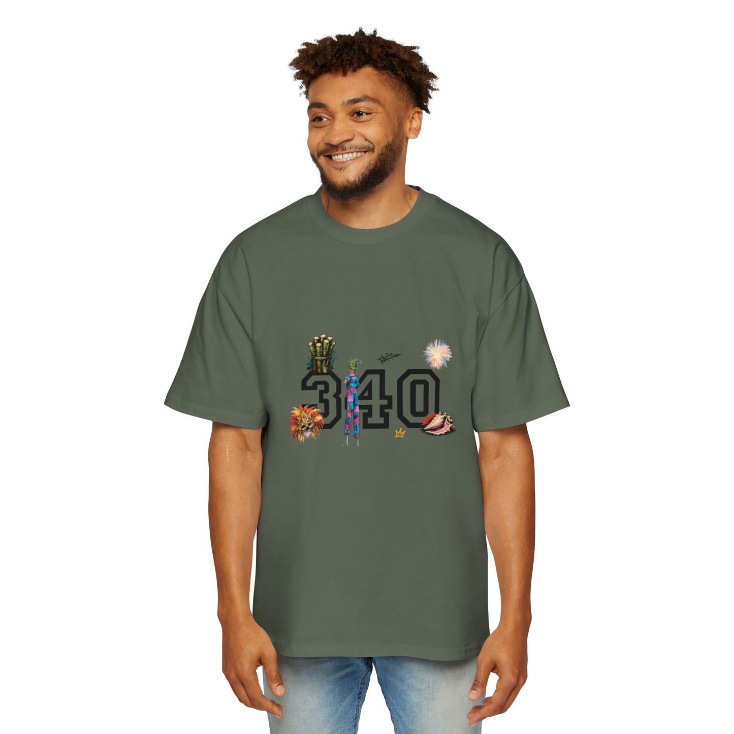 Cruz 340 Graphic Tee — Beach Vibes Men’s Oversized T-Shirt
