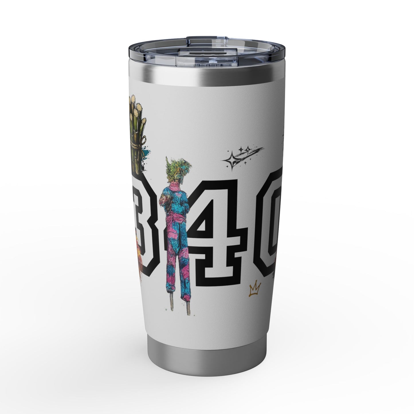 Vagabond 20oz Travel Tumbler — Retro Floral Number 340 Stainless Insulated Cup
