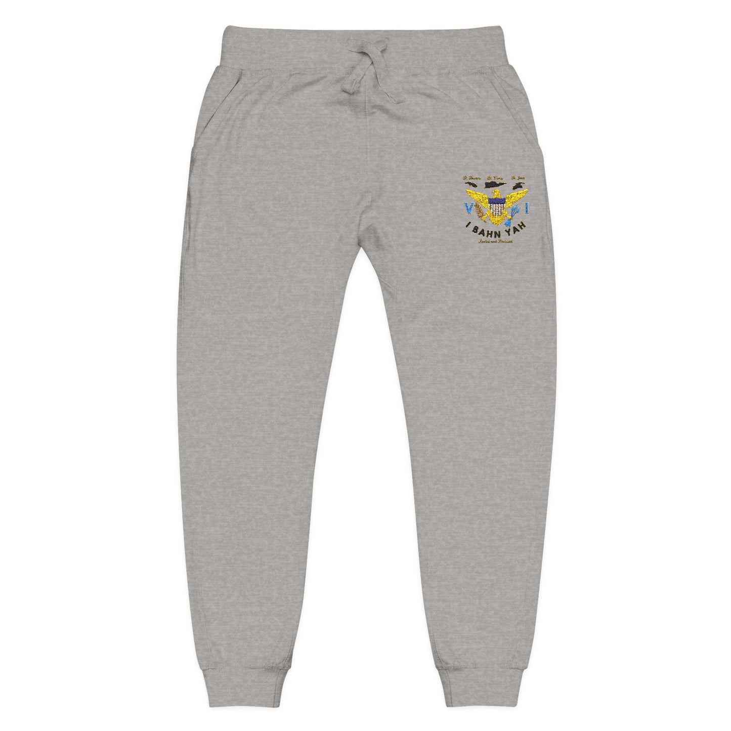 Embroidered Sunflower Sweatpants — Cozy White Fleece Joggers with Small Chest Floral Patch