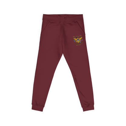 Embroidered Sunflower Sweatpants — Cozy White Fleece Joggers with Small Chest Floral Patch
