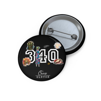 340 City Pride Pin Button — Floral & Crown Decorative Enamel Badge