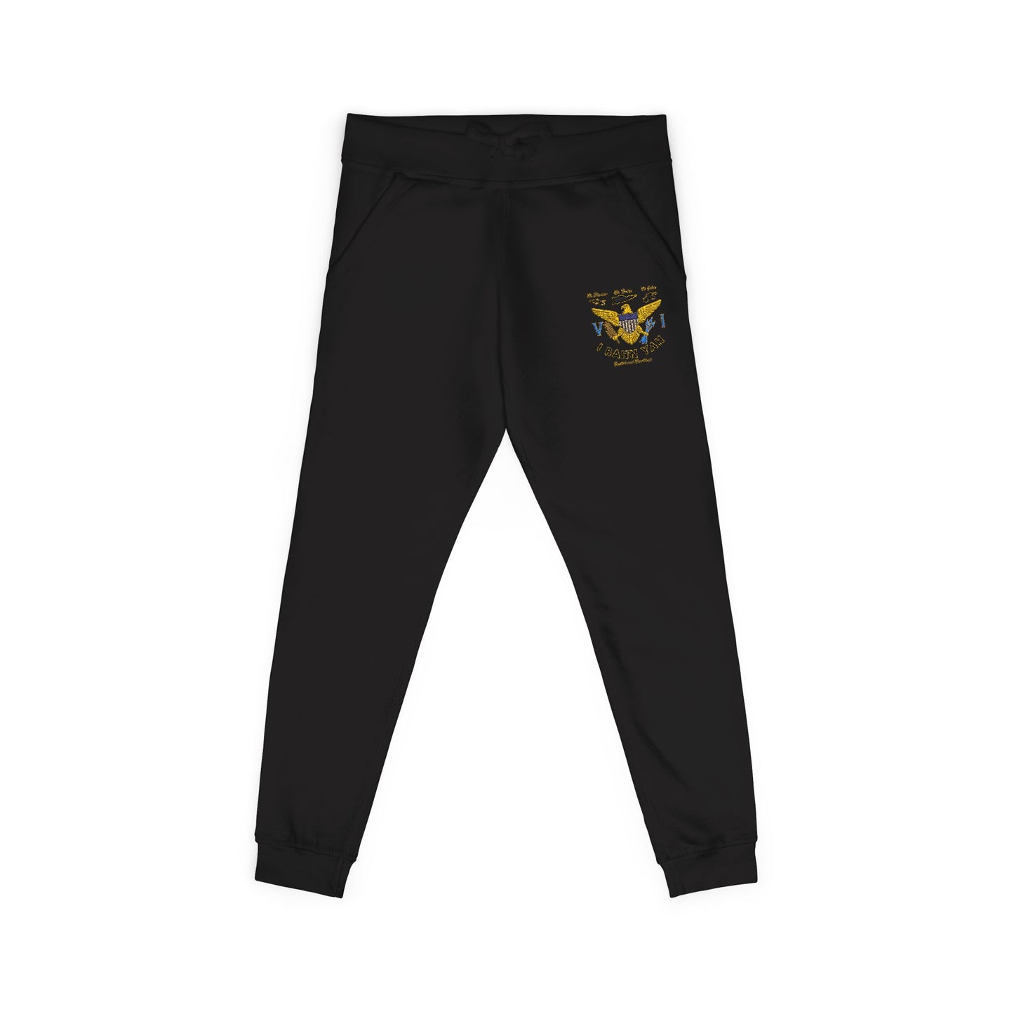 Embroidered Sunflower Sweatpants — Cozy White Fleece Joggers with Small Chest Floral Patch