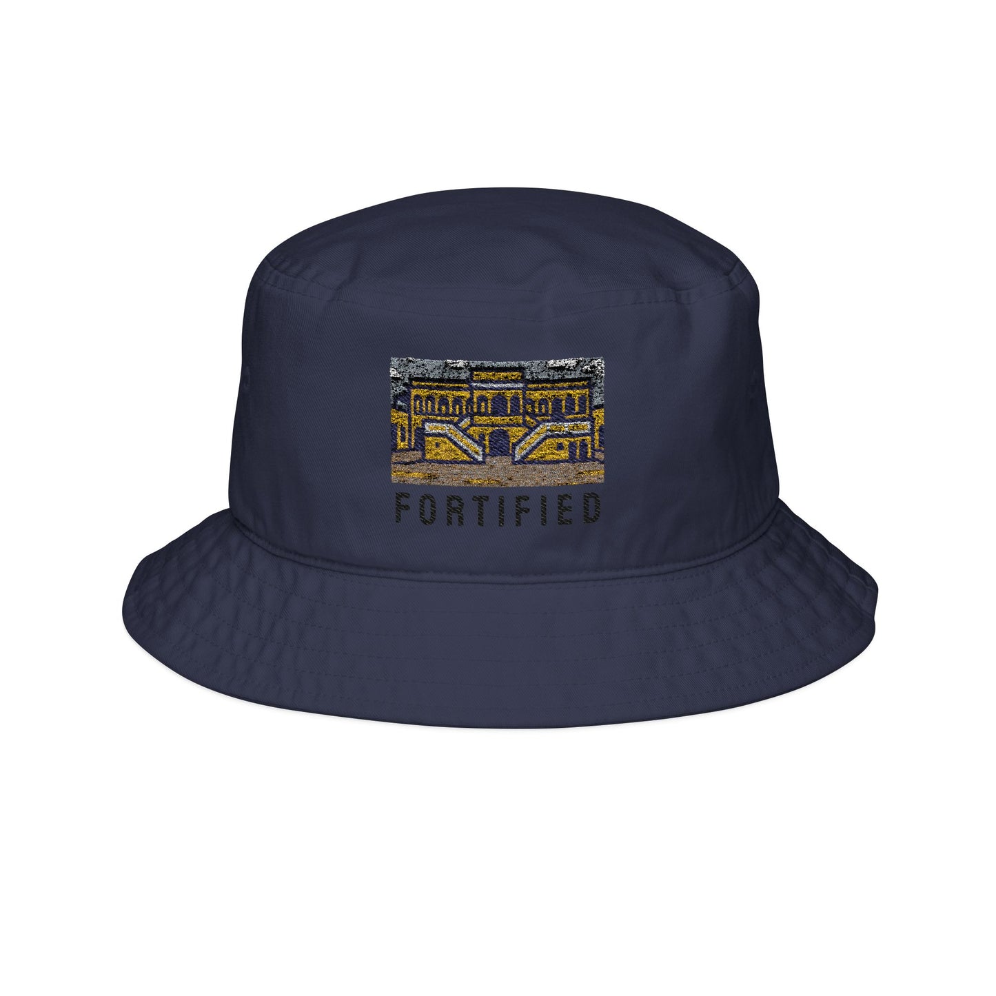 Embroidered Bucket Hat - Fortified Design | Beachwear, Summer Fashion, Unisex Gift, Outdoor Exploration, Festival Accessory