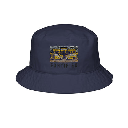 Embroidered Bucket Hat - Fortified Design | Beachwear, Summer Fashion, Unisex Gift, Outdoor Exploration, Festival Accessory