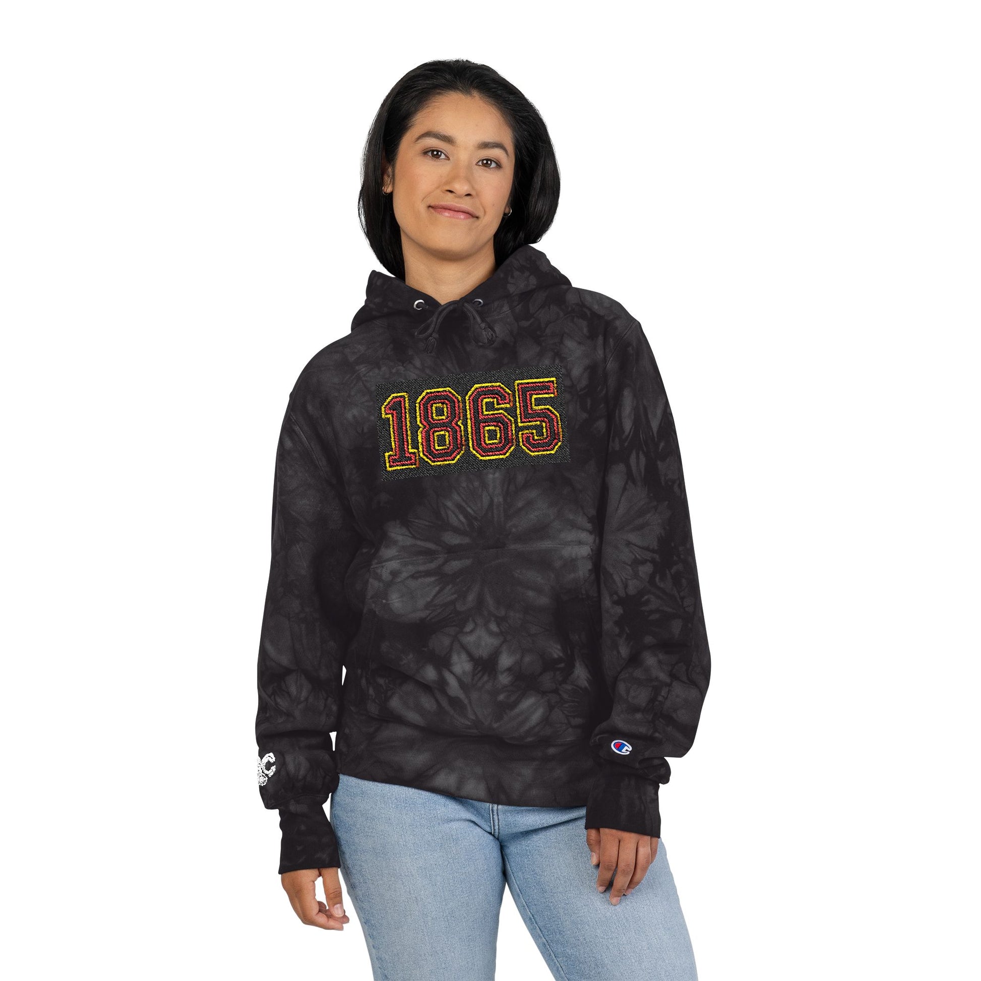 Tie-Dye Hoodie - Juneteenth 1865 Embroidered Design