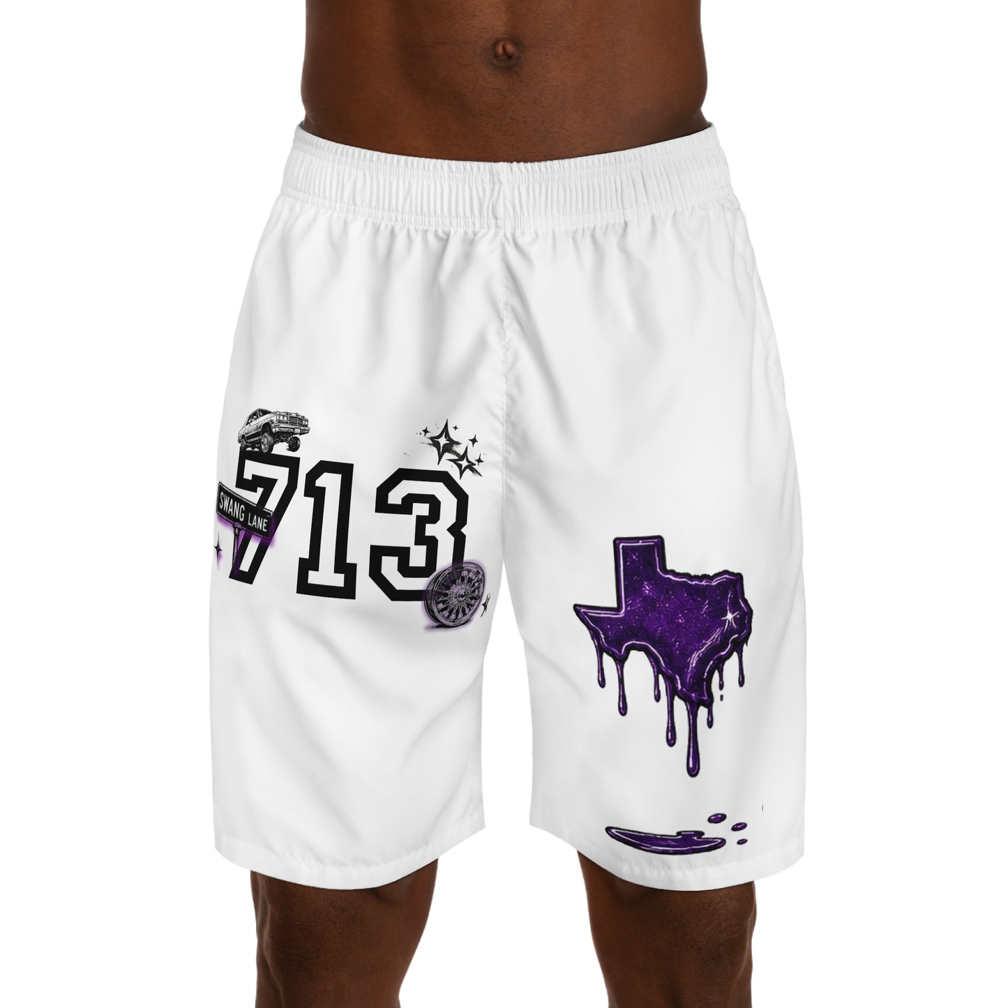 H-Town Clutch Jogger Shorts — Purple Drip Houston Streetwear