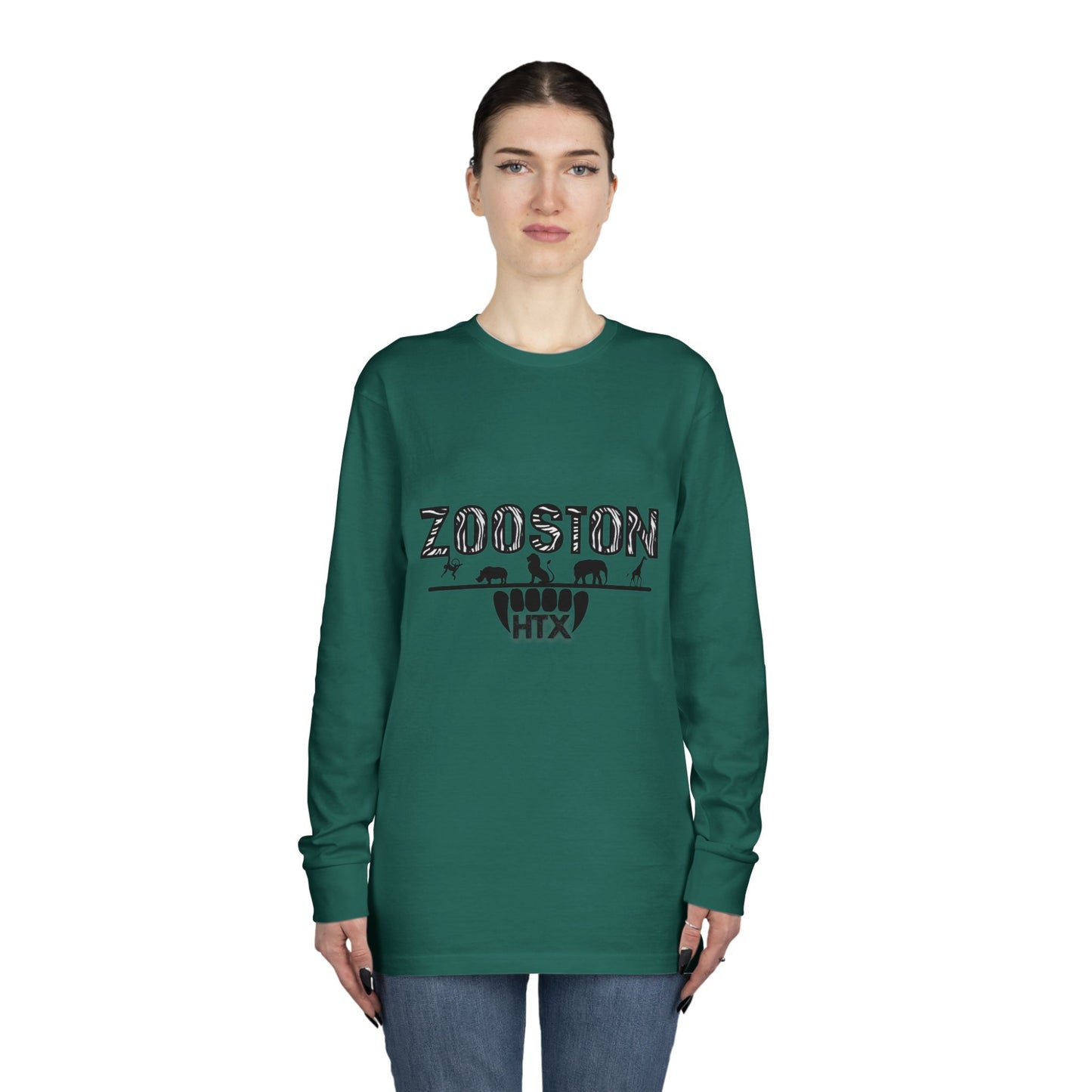 Long Sleeve Tee ZOOston Zebra Edition Black & White Drip Subtle Stylish