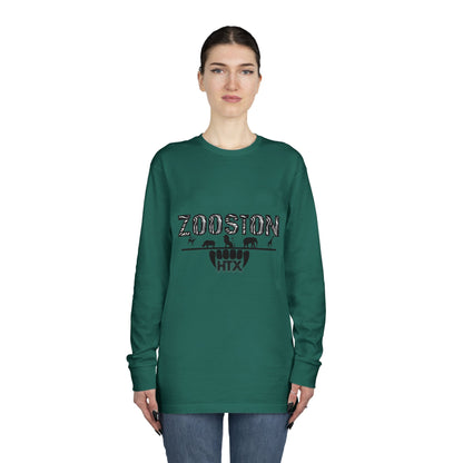 Long Sleeve Tee ZOOston Zebra Edition Black & White Drip Subtle Stylish