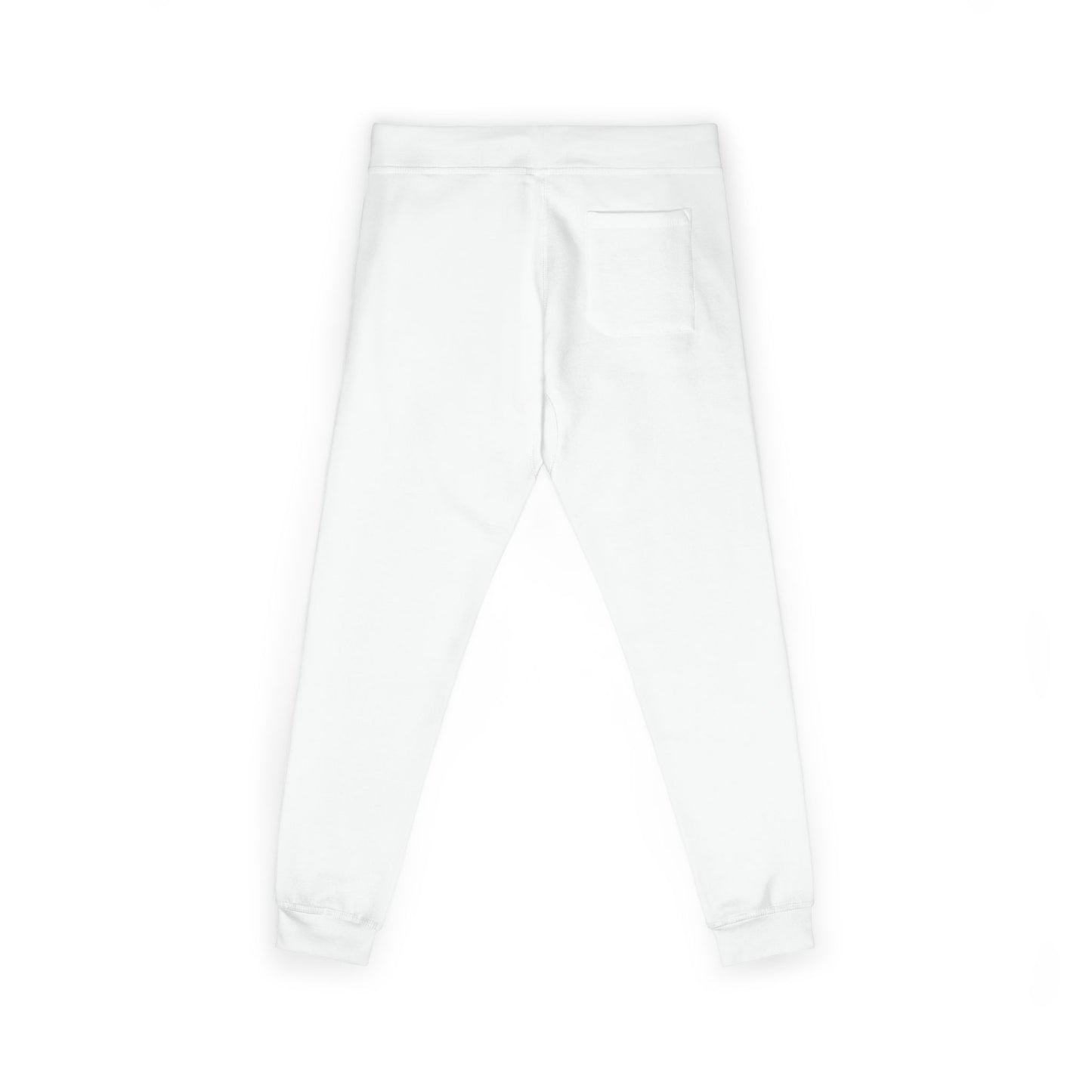 Embroidered Sunflower Sweatpants — Cozy White Fleece Joggers with Small Chest Floral Patch