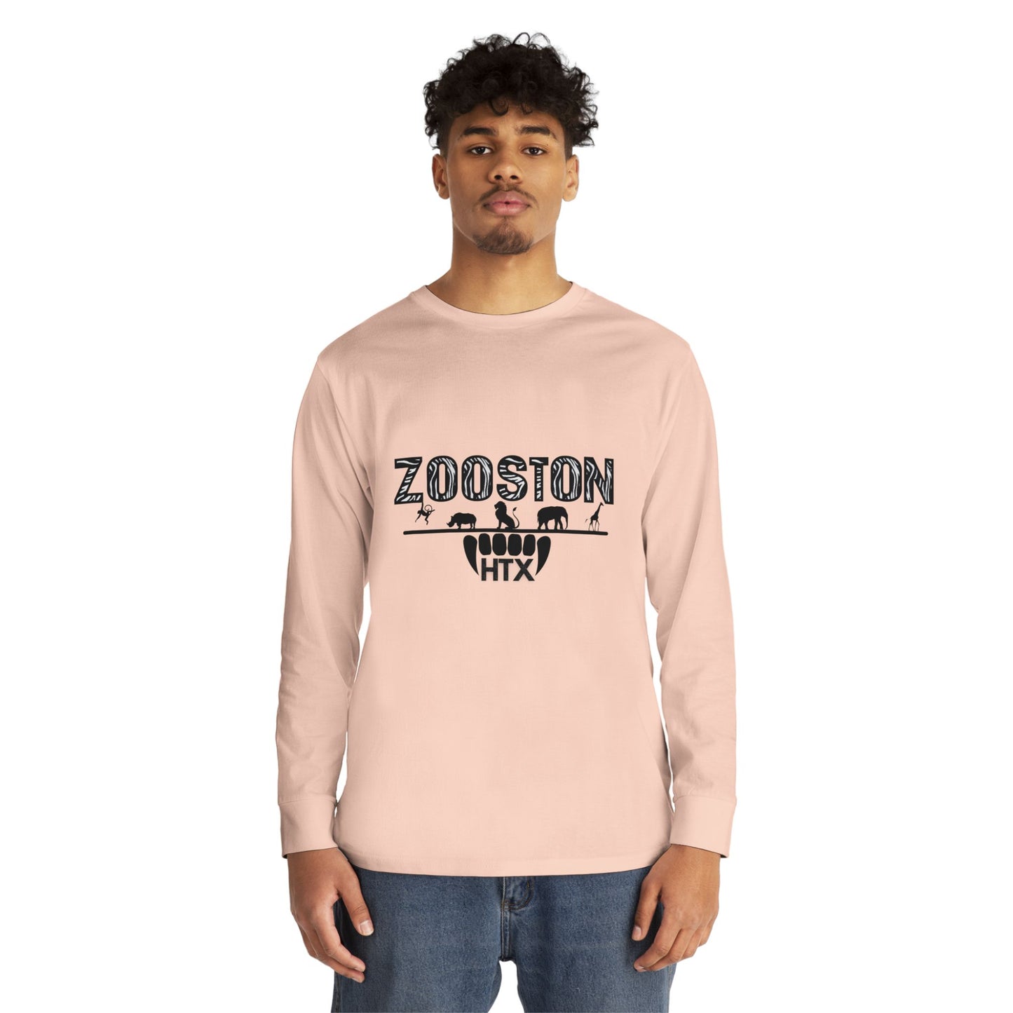 Long Sleeve Tee ZOOston Zebra Edition Black & White Drip Subtle Stylish