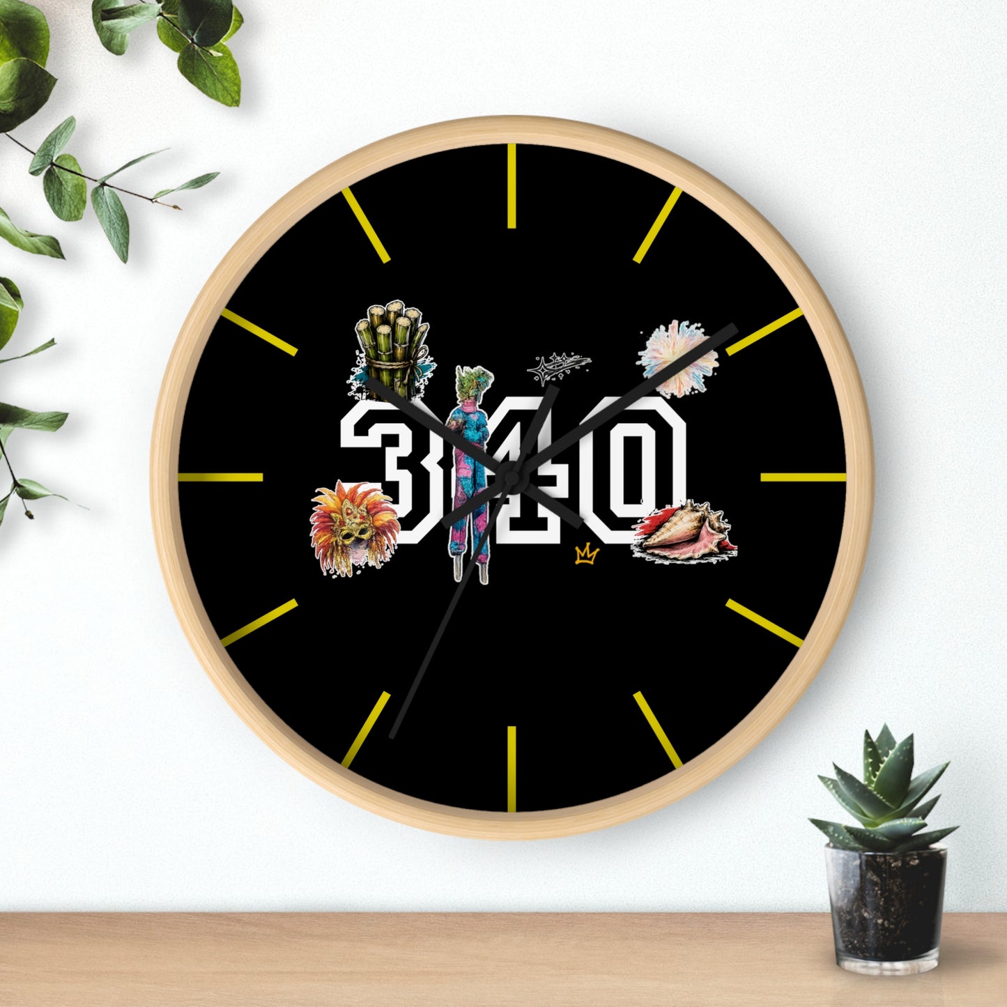 340 Culture Clock — Retro Athletic Number Design