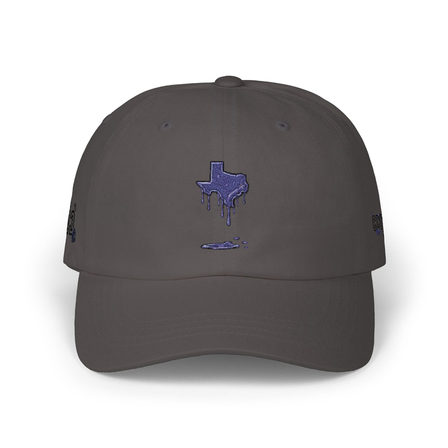 Dripping Texas Outline Dad Cap — White Embroidered State Hat