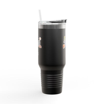 40oz Insulated Travel Mug — "340" Tropical Palm Beach Stainless Steel Tumbler