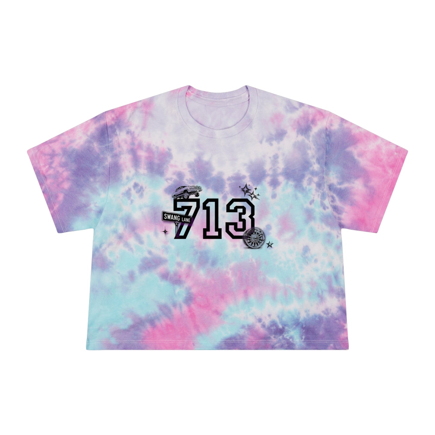 "713" Tie-Dye Crop Tee — 'Built for those who know exactly what 713 means'