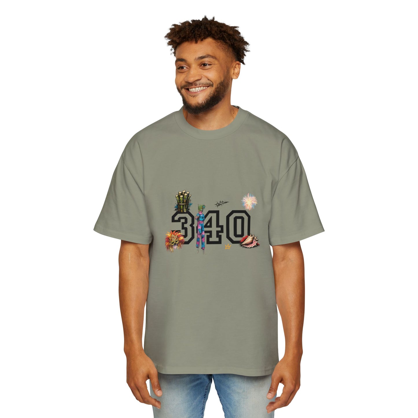 Cruz 340 Graphic Tee — Beach Vibes Men’s Oversized T-Shirt