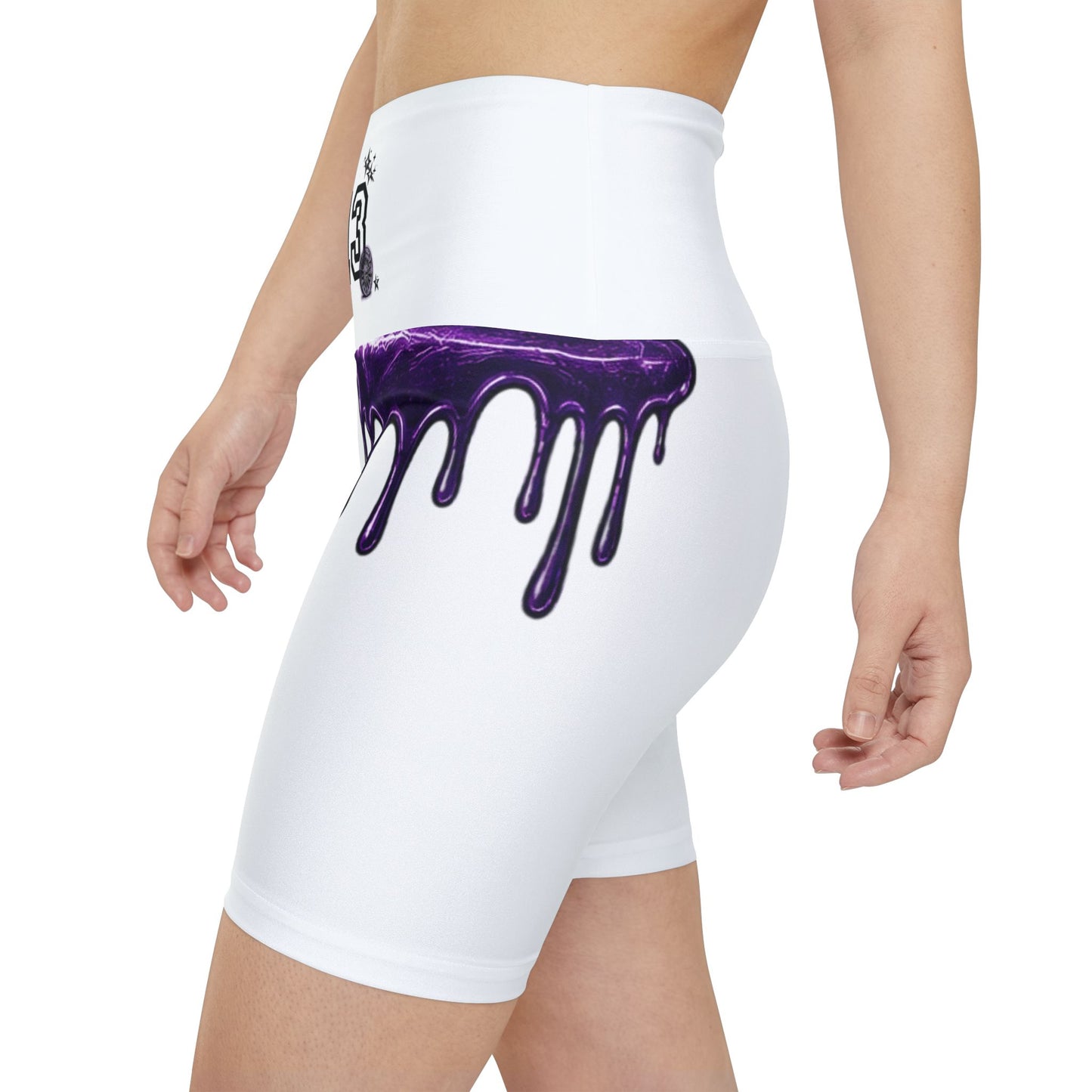 Drip Purple Graphic Women's Workout Shorts — "CLUTCH" AOP Activewear