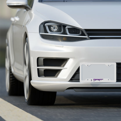 Metal License Plate Frame — Purple Drip Accent Car Frame