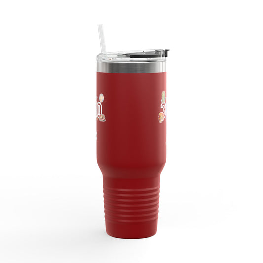 40oz Insulated Travel Mug — "340" Tropical Palm Beach Stainless Steel Tumbler
