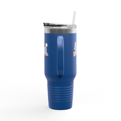40oz Insulated Travel Mug — "340" Tropical Palm Beach Stainless Steel Tumbler